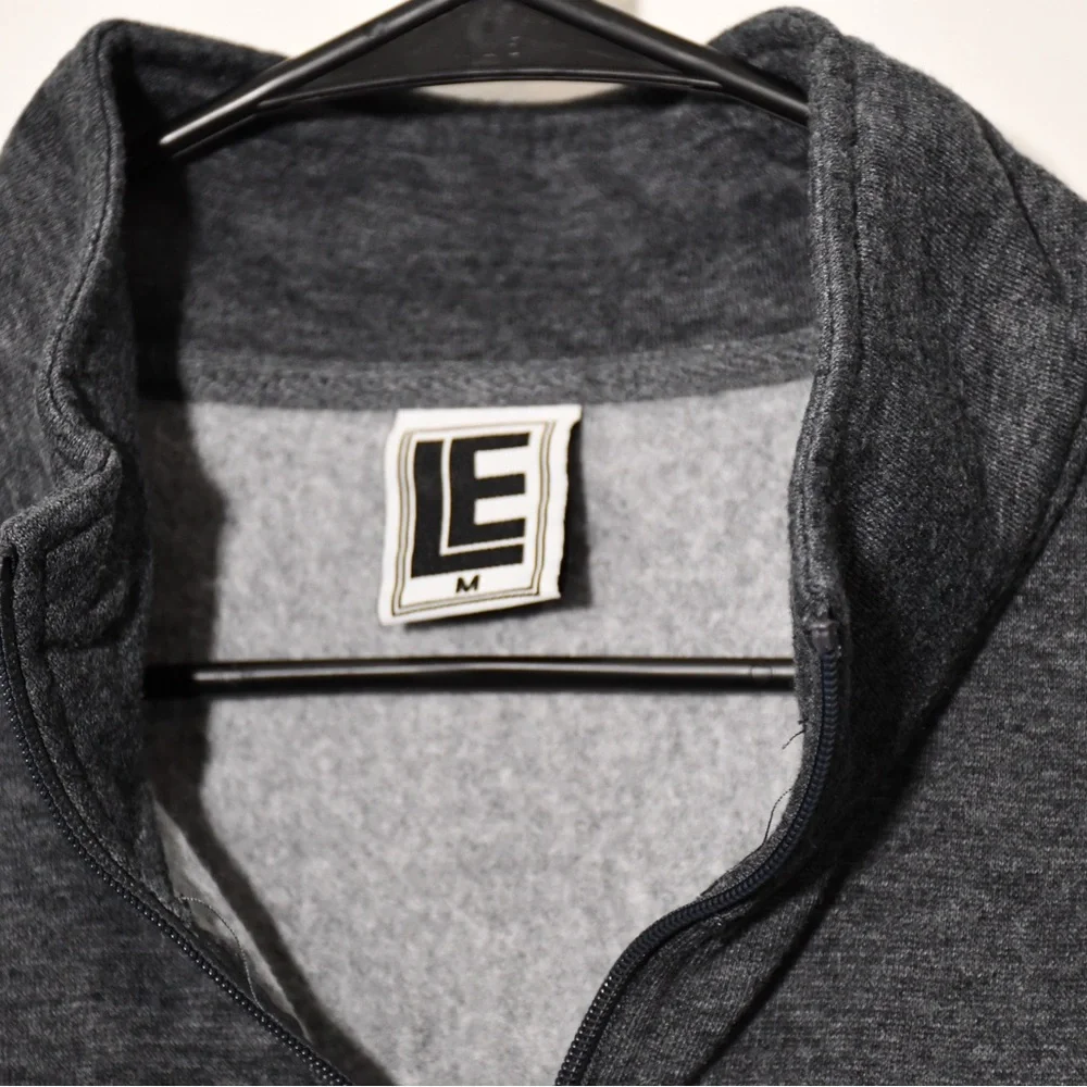 Men's Dark Gray Quarter-Zip Sweater - Picture 3 of 4